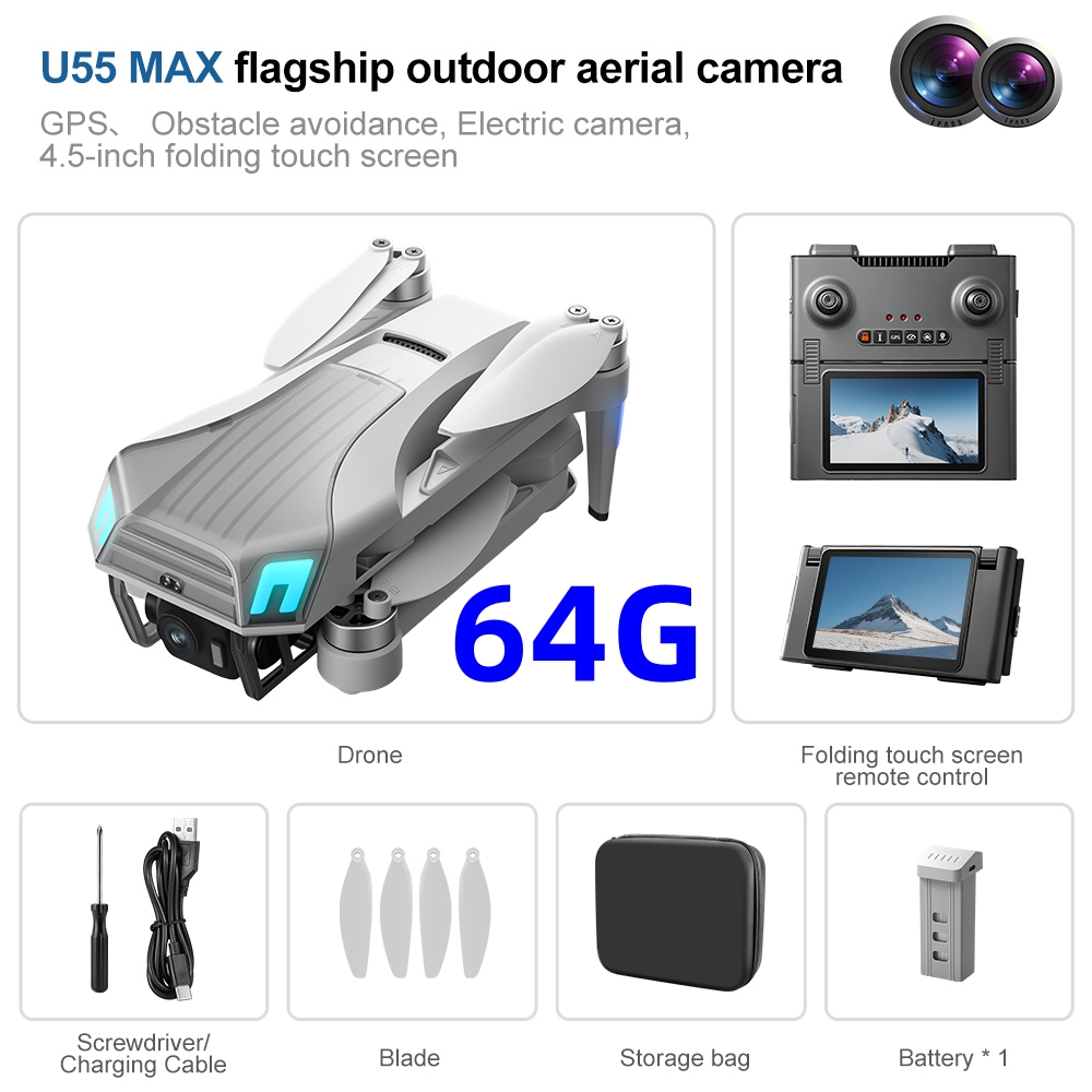 NCZOBOE U55 โดรน GPS ระดับมืออ - Drone Gimbal 3 Axis บทวิจารณ์และราคา
